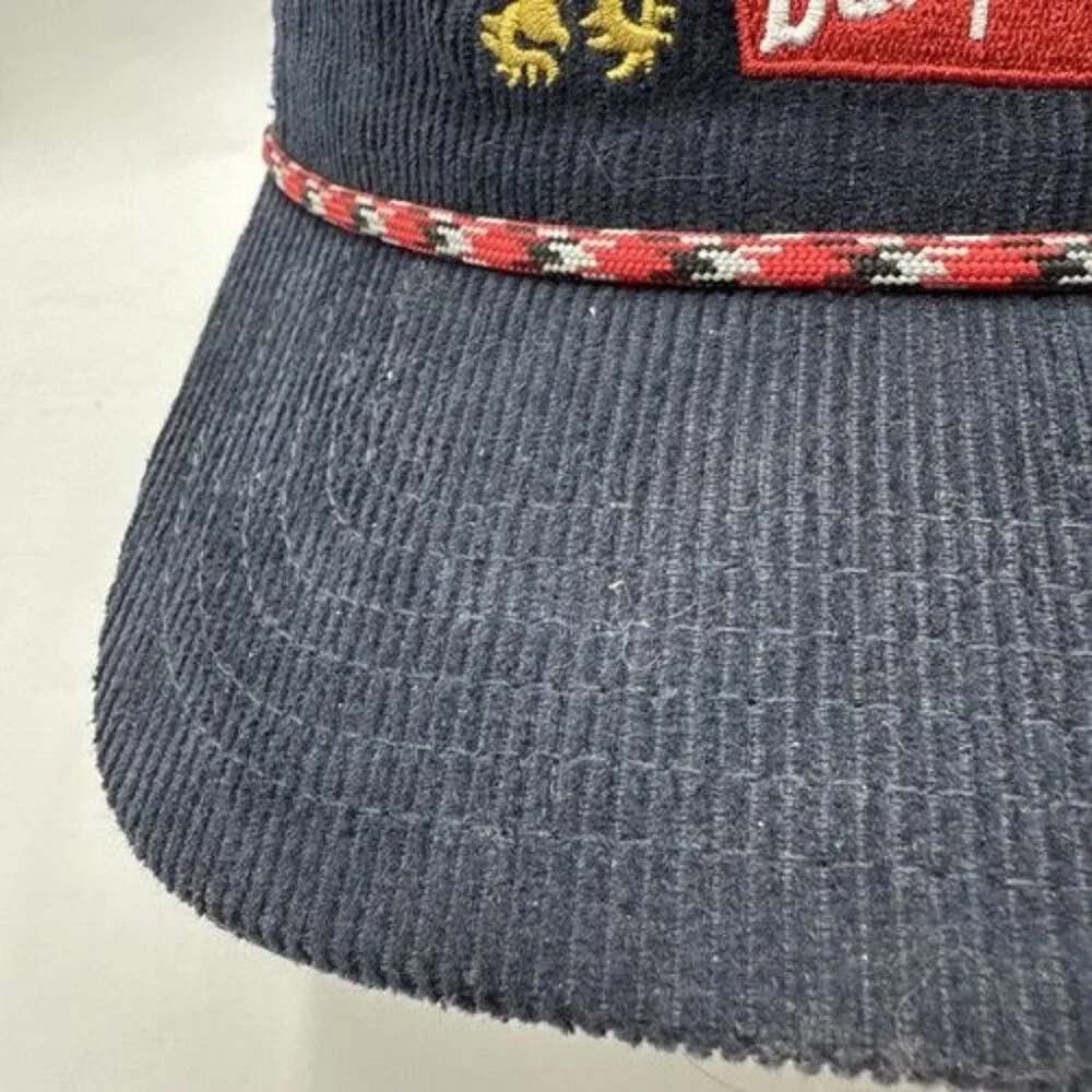 Coors Beer Corduroy Snapback Hat Cap Navy Blue Adjustable Banquet Braided New